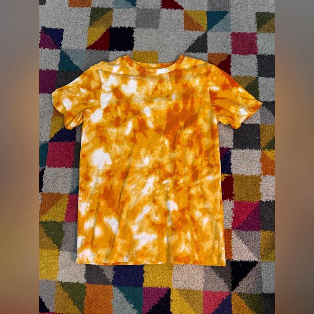 Kids Yellow and Orange Tie-dye shirt size L